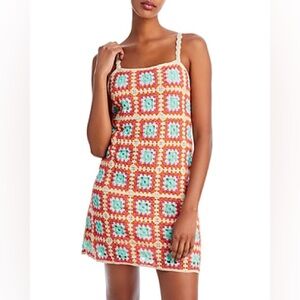 Willow and Wind Crochet Sundress Cotton Blend Women’s S White‎ Blue Pink - NWT